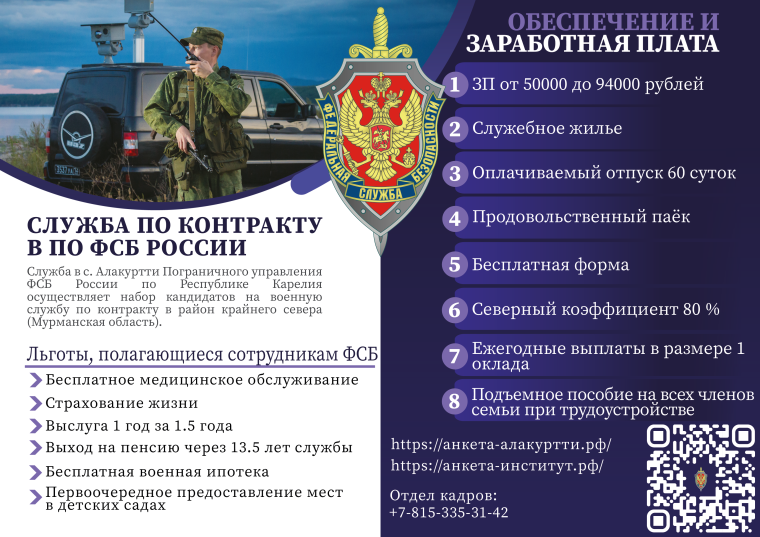 Набор в пограничное управление ФСБ России. Набор в пограничное управление ФСБ России.